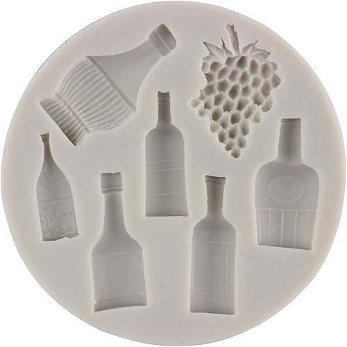 Miniatura 8 de Sijiangmold Moldes de silicona para botellas de vino, moldes para copas de vino, botellas de champán, moldes de caramelo para cupcakes, decoración