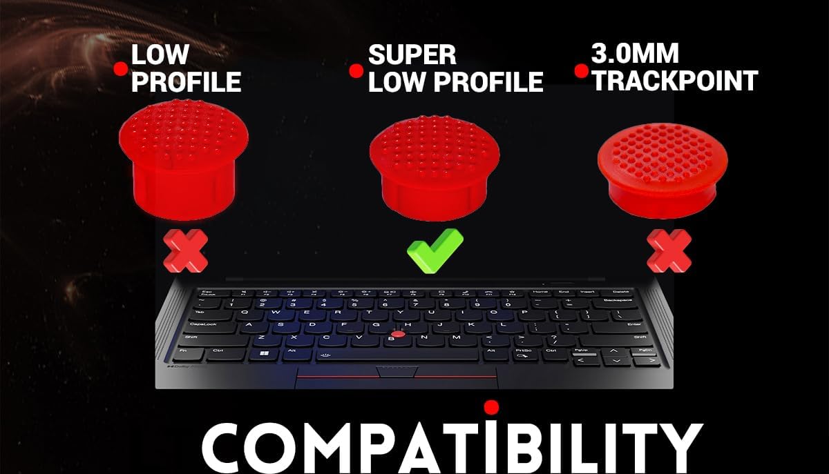 LeFix 3 x Replacements for Super Low Profile Trackpoint Lenovo Thinkpad X1 Carbon 4th 5th 6th Gen|X1 Yoga 1st 2nd 3rd Gen,X13 Yoga Gen 1|X395,X390,X280|X13 AMD Gen 1,X1 Extreme Gen 2,X1 Extreme|