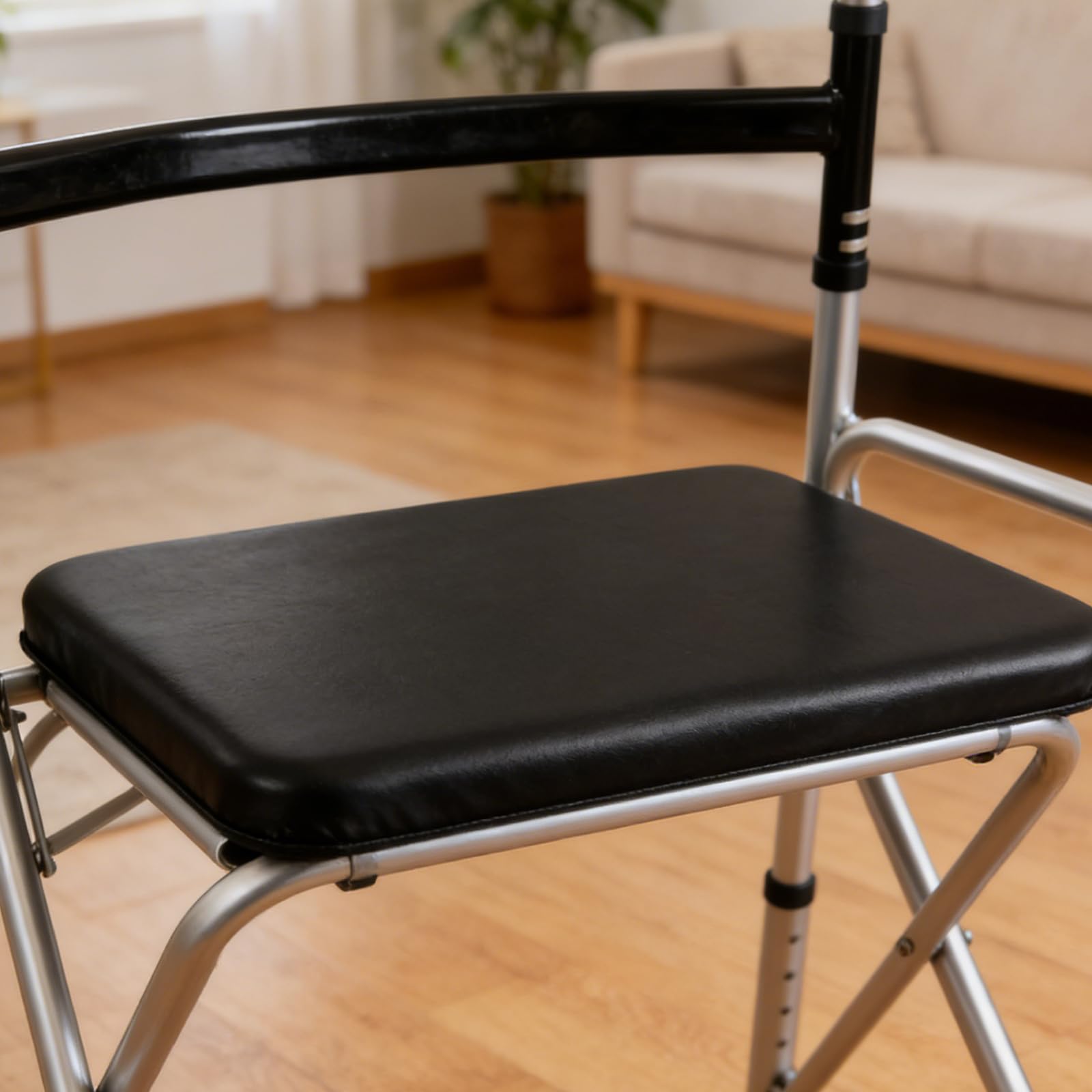 Cojín acolchado universal para asiento de andador, fácil de poner y quitar, cojín antideslizante texturizado para uso en interiores y exteriores, ayuda de movilidad para personas mayores