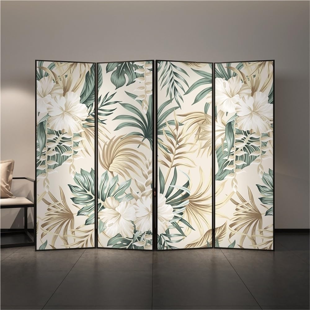 Paravent-Interieur Einfache bodenstehende Trennwand, Hintergrundwand for den Eingang for Wohnzimmer, Faltwand mit Blumenabschirmung for zu Hause