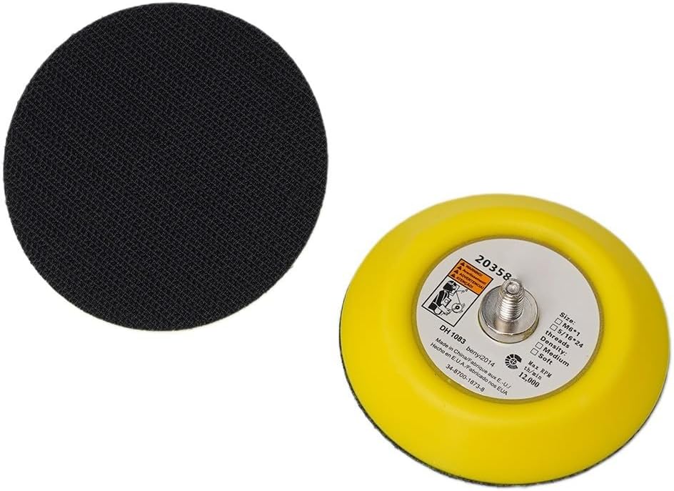 3 Inch Sanding Backing Pad with M6 Thread, Rubber Polishing Disc Holder for DA Air Sander, High Speed Grinding Plate 12000 RPM for Metal