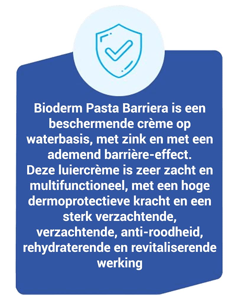 Bioderm Pasta Barriera Crema Pannolini Ossido di Zinco per Eruzioni Cutanee Irritazioni Dermatiti