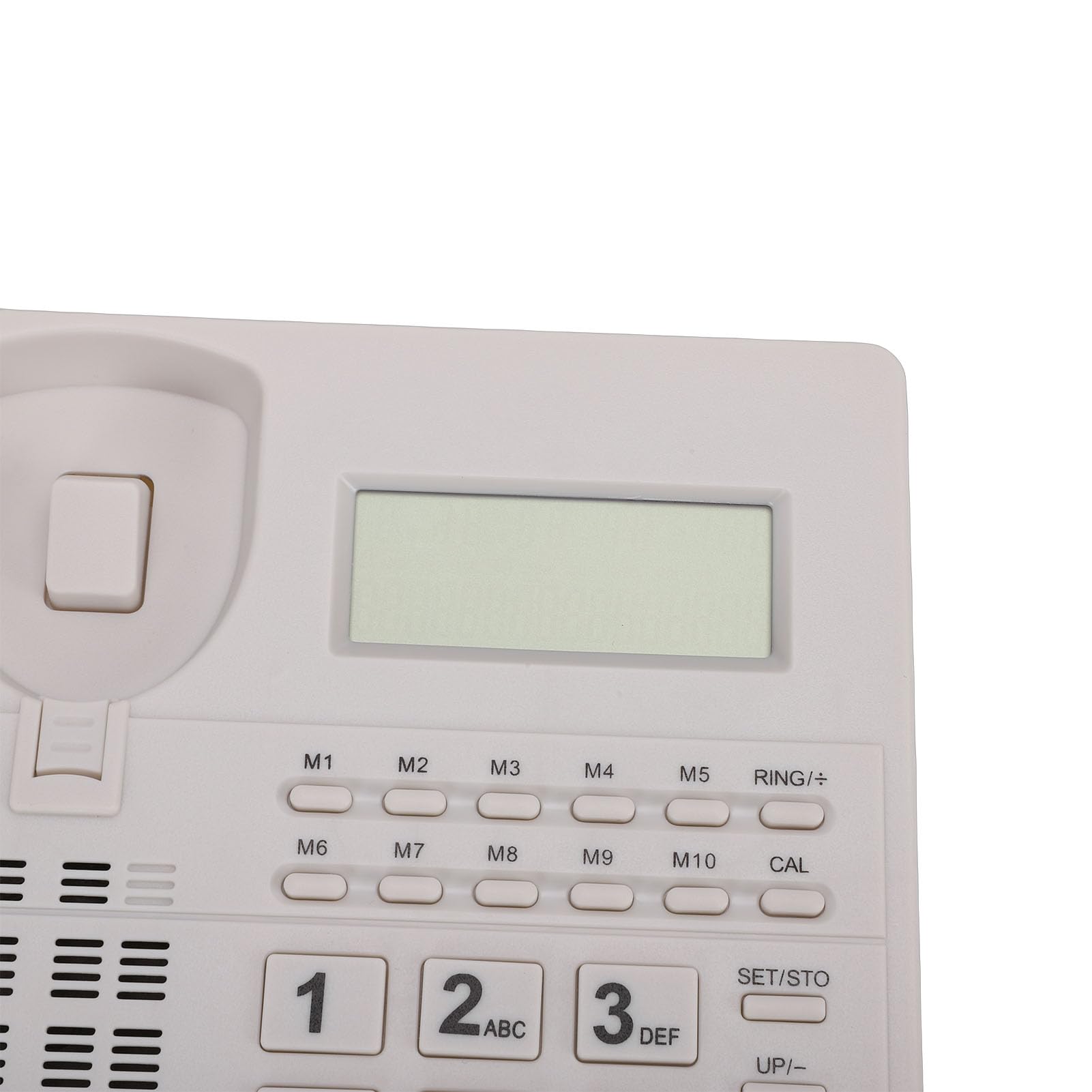 PUSOKEI Schnurgebundenes Festnetztelefon mit Anrufer-ID, Großen Tasten und Klarem Display, kein Wechselstrom Erforderlich, Lautstärkeverstellbarer Lautsprecher für das Büro zu Hause Im (White)