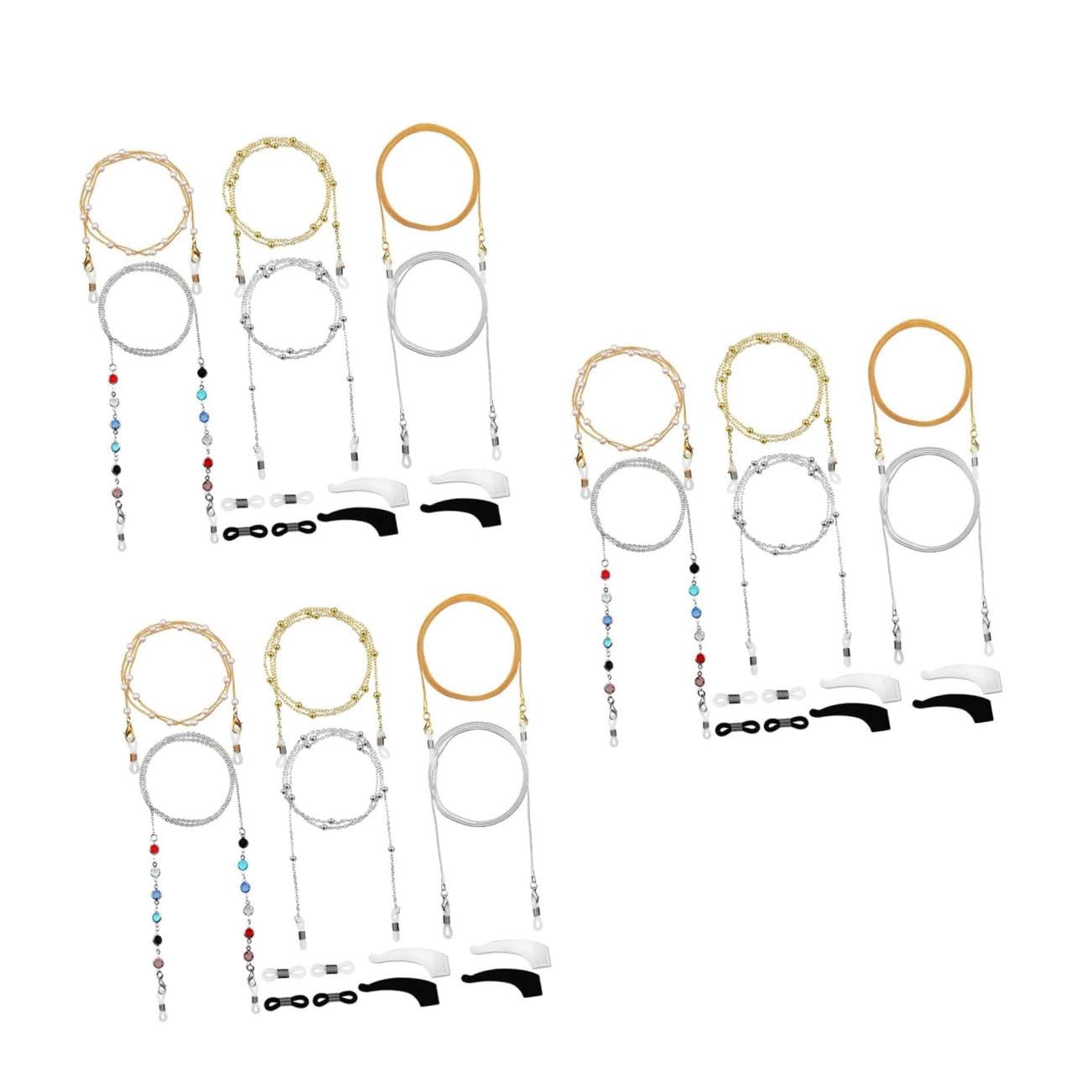 Healeved Brillen Verlust Kette Teiliges Set Verstellbare Brillenbänder Robustem Elegantes Design für Brillen Sonnenbrillen und Lesebrillen