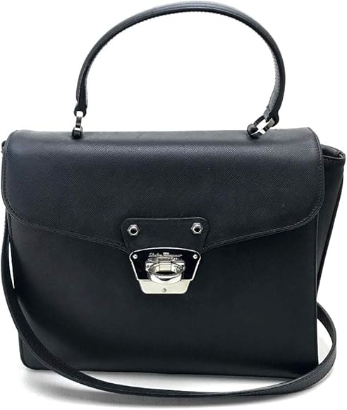 サルヴァトーレフェラガモ ハンドバッグ ガンチーニ レザー ブラック FERRAGAMO サルヴァトーレフェラガモ Salvatore Ferragamo