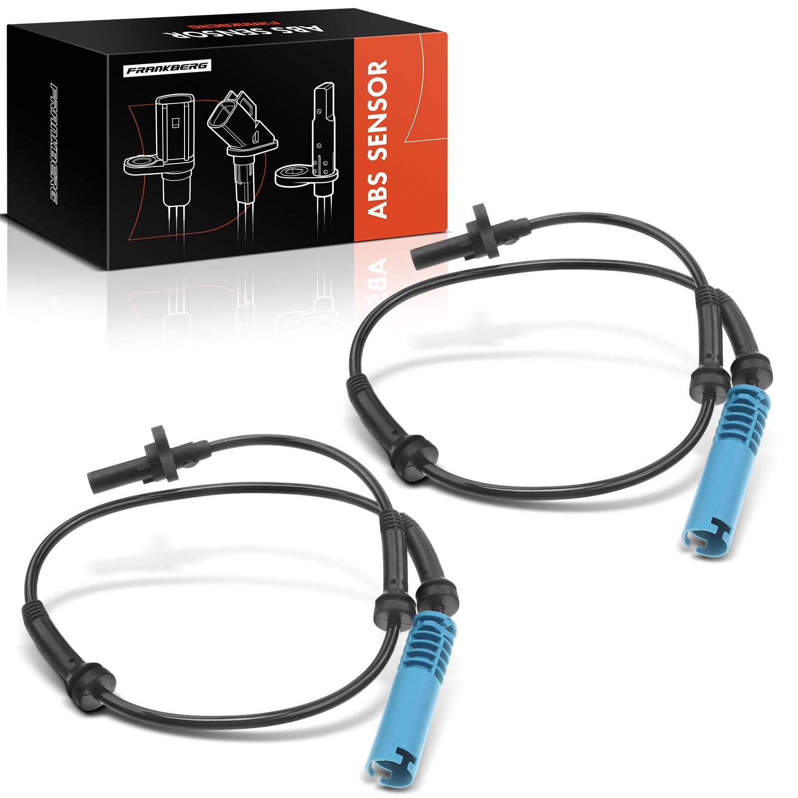 Frankberg 2 capteurs ABS de vitesse de roue sur l'essieu avant | Compatible avec: Série 6 Cabriolet E64, Série 6 E63, Série 5 E60, Série 5 Touring E61
