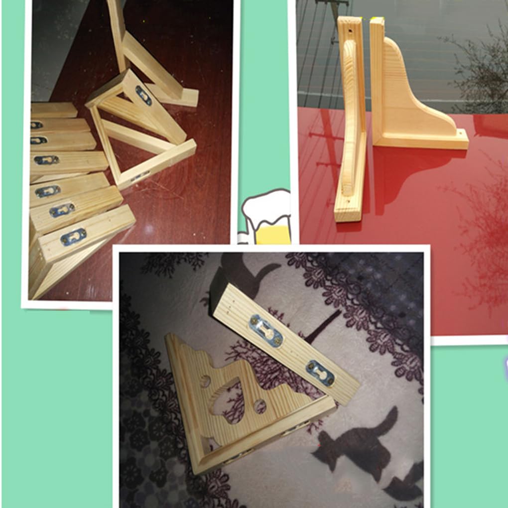 2 stuks massief houten plankhouders, houten console, wandhoek, driehoek, zwevend, scheidingswand, plankdrager, houder voor boekenplank, wandmontage, plankdrager voor thuis, kantoor, tuin (35 cm