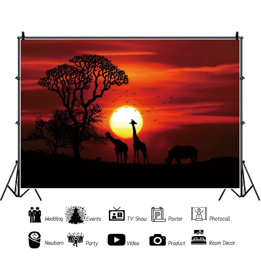 CORFOTO Toile De Fond 7x5ft Kilimandjaro Girafe - Décor Safari Afrique Jungle Pour Anniversaire Et Photographie
