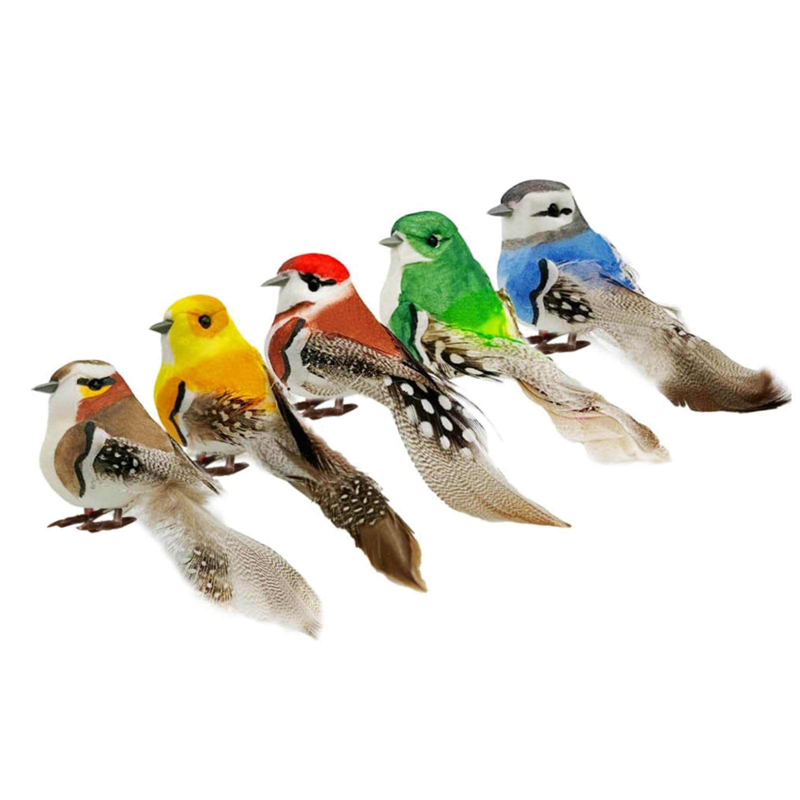 8 Pièces Oiseaux Artificiels En Plumes Avec Clip - Décoration Jardin, Noël Et Bricolage, Coloré