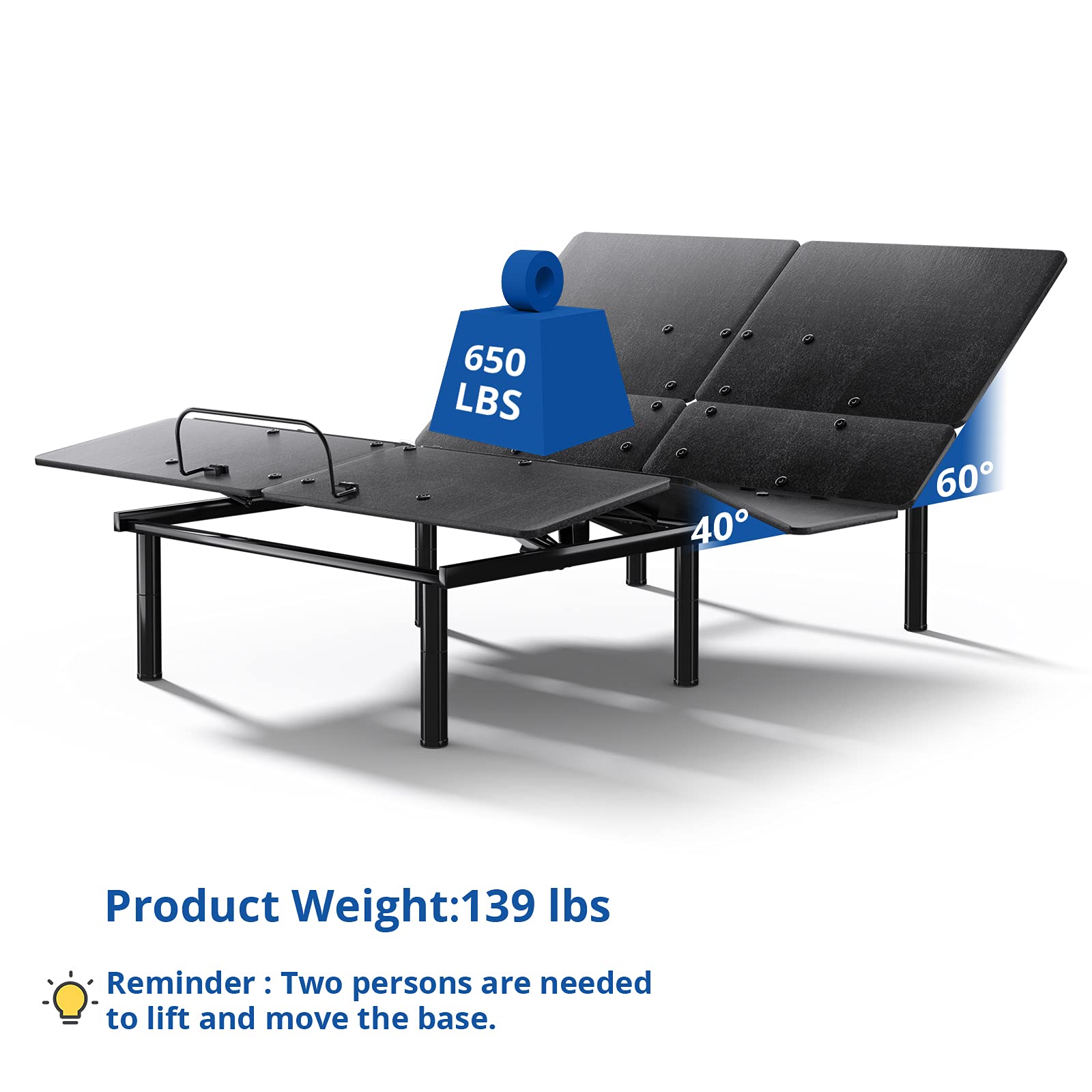 Buy Cozy Castle Adjustable Bed Base, Adjustable Bed with Preset