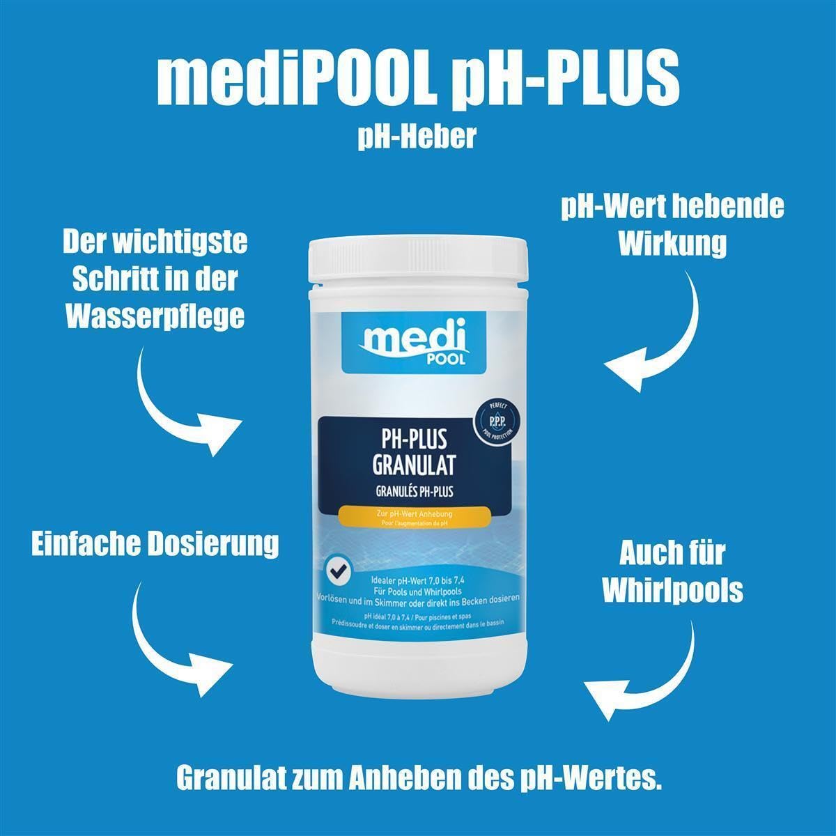 mediPOOL pH-Plus Granulat 8X 1 kg