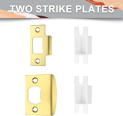Miniatura 8 de Probrico Paquete de 2 palancas de privacidad doradas cuadradas para cerradura de puerta, sin llave, manijas interiores, manijas de puerta, pomos de