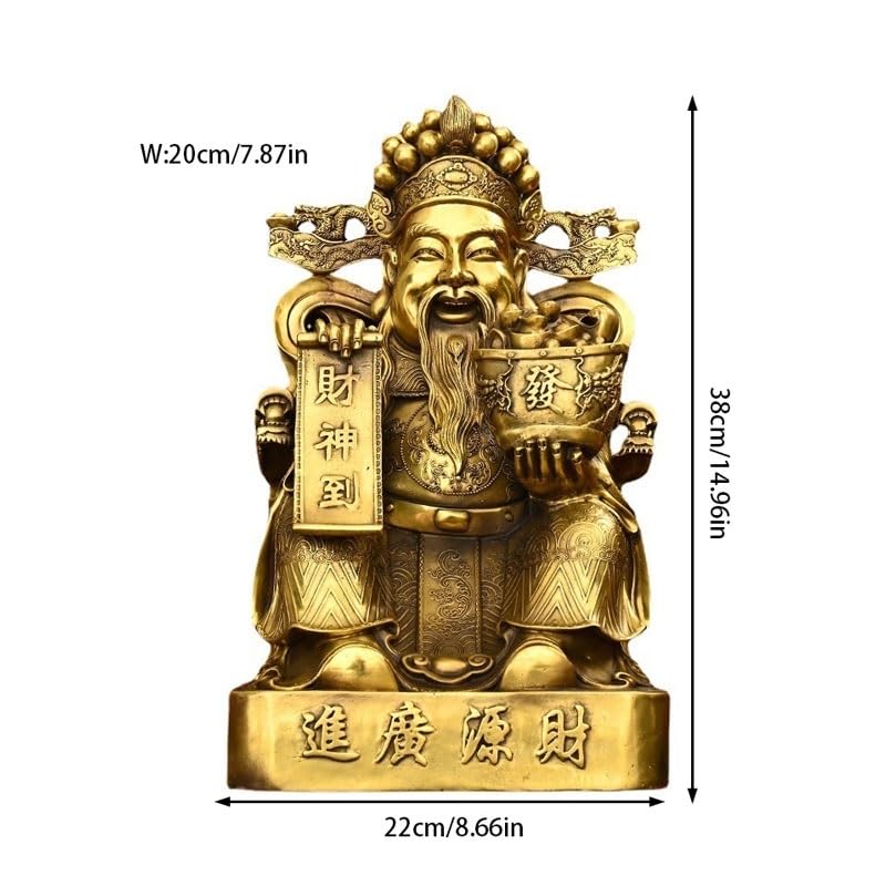 Posąg Buddy do użytku wewnętrznego Biznesu Feng Shui Rzeźba bogactwa Mosiądz Bóg bogactwa Posąg Buddy Ozdoby Statua Domu Kult Medytująca Statua Buddy Rzeźba