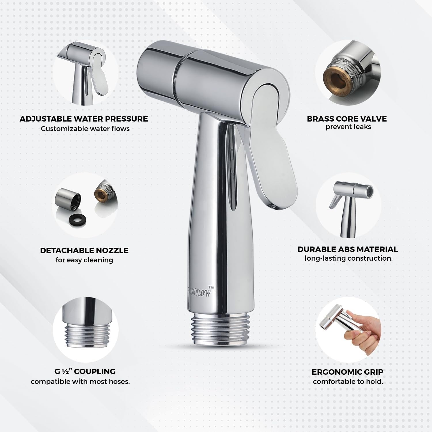 BATHBLISS Duck Chrome Finish Health Faucet Head Only (Pack of 2) 2