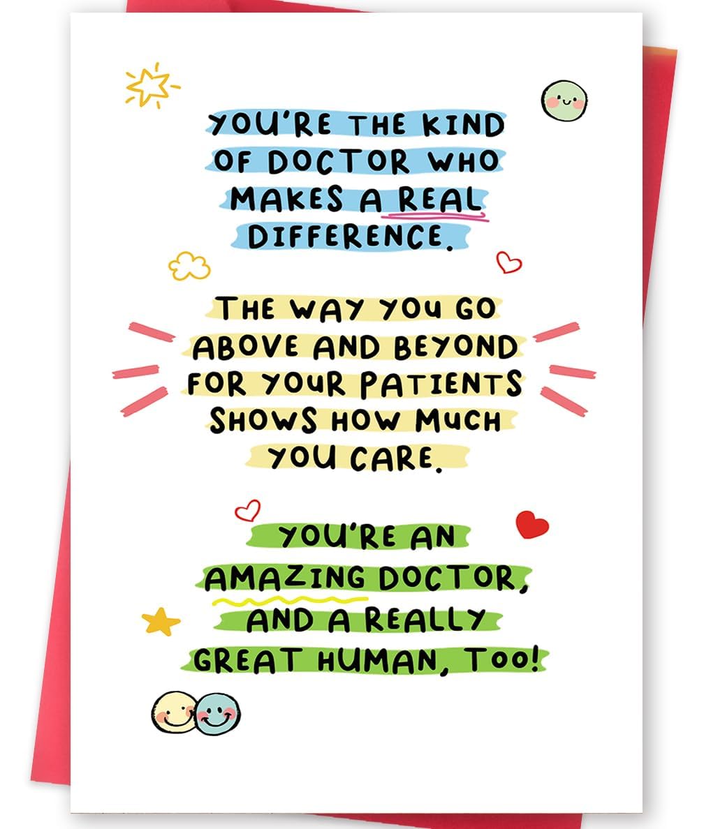 Thank You Card For Doctor - Floral Design Keepsake - Special Birthday Message For Daughter Or Son - Gift For Teen