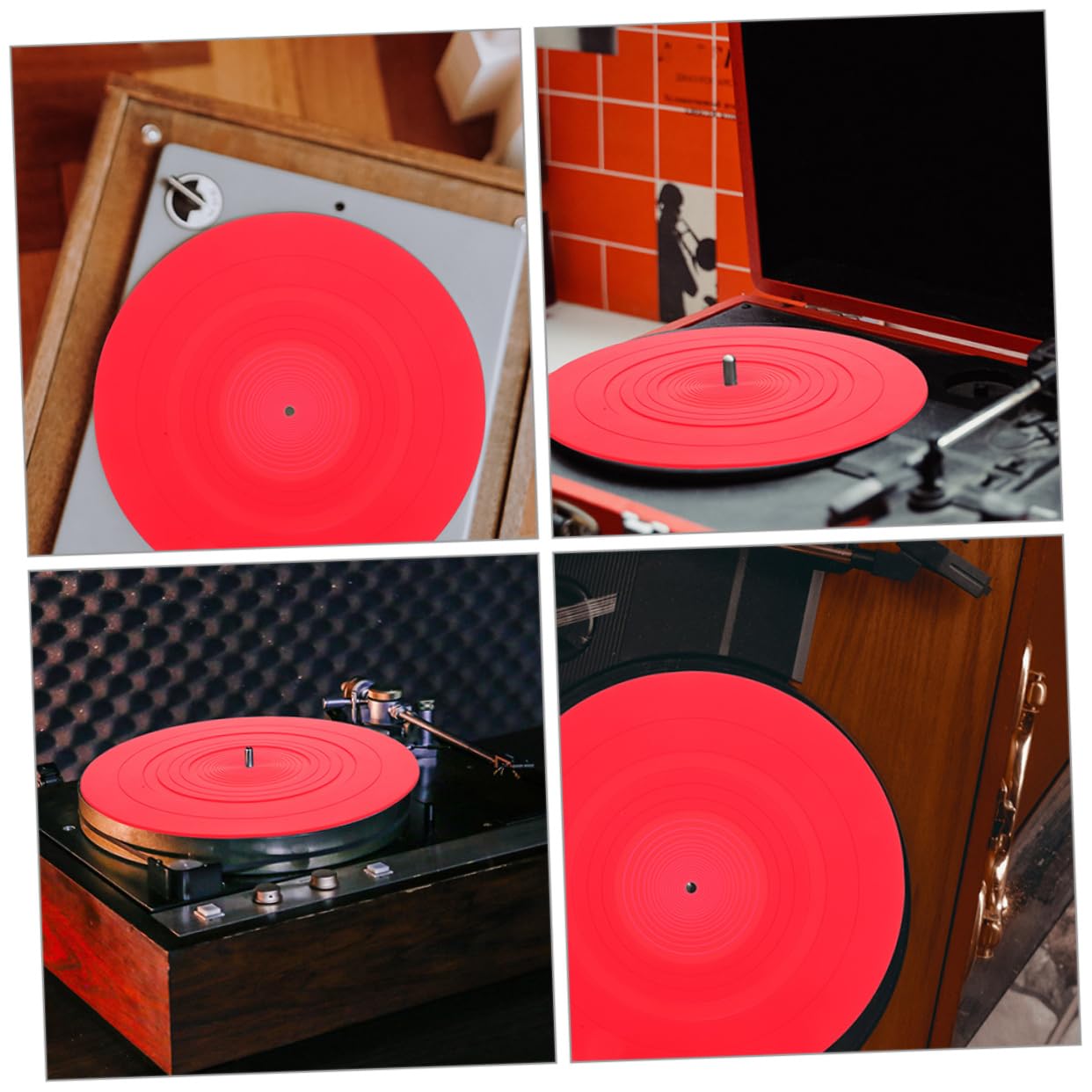 Tappetino Antistatico in Silicone Protezione e Stabilità per Giradischi 2 Pezzi Accessori Essenziali per Piatto Giradischi Vinile per Dj e Appassionati