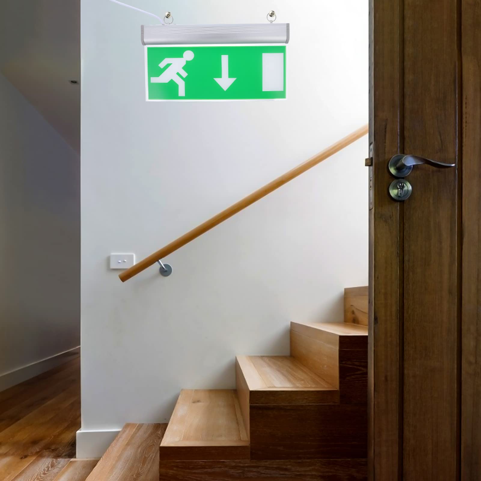 VILLCASE 1 Pc Luz De Seguridad Señal De Salida Luz De Emergencia Iluminación De Emergencia Símbolos De Señales De Salida Bombilla Verde Luz De Salida Condujo Acrílico Con Luces Batería