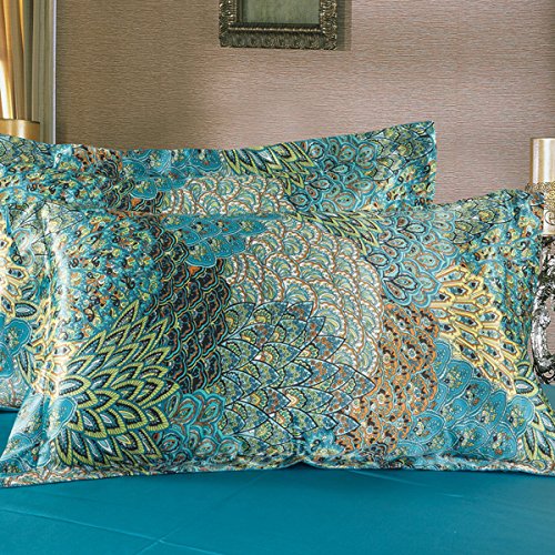 FADFAY Home Textile,Peacock Feather Bedding Set,Peacock