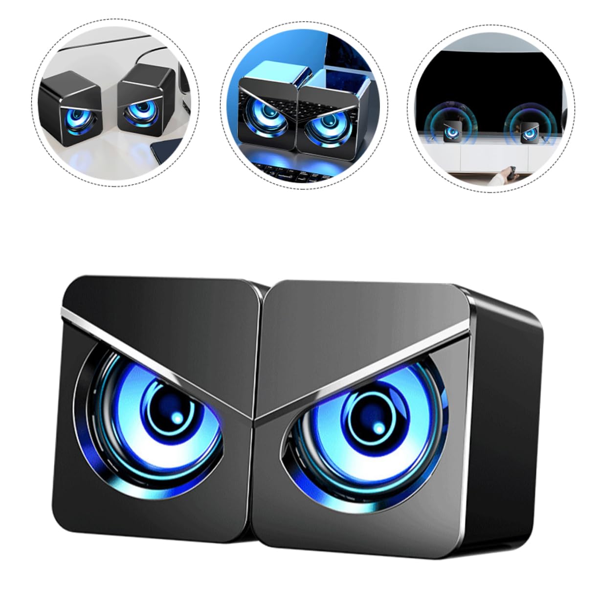NUOBESTY Casse per Computer Desktop USB 3w Nero in ABS Stereo