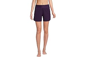 Lands' End Women's Curvy Fit 5" Quick Dry Swim Shorts with Panty