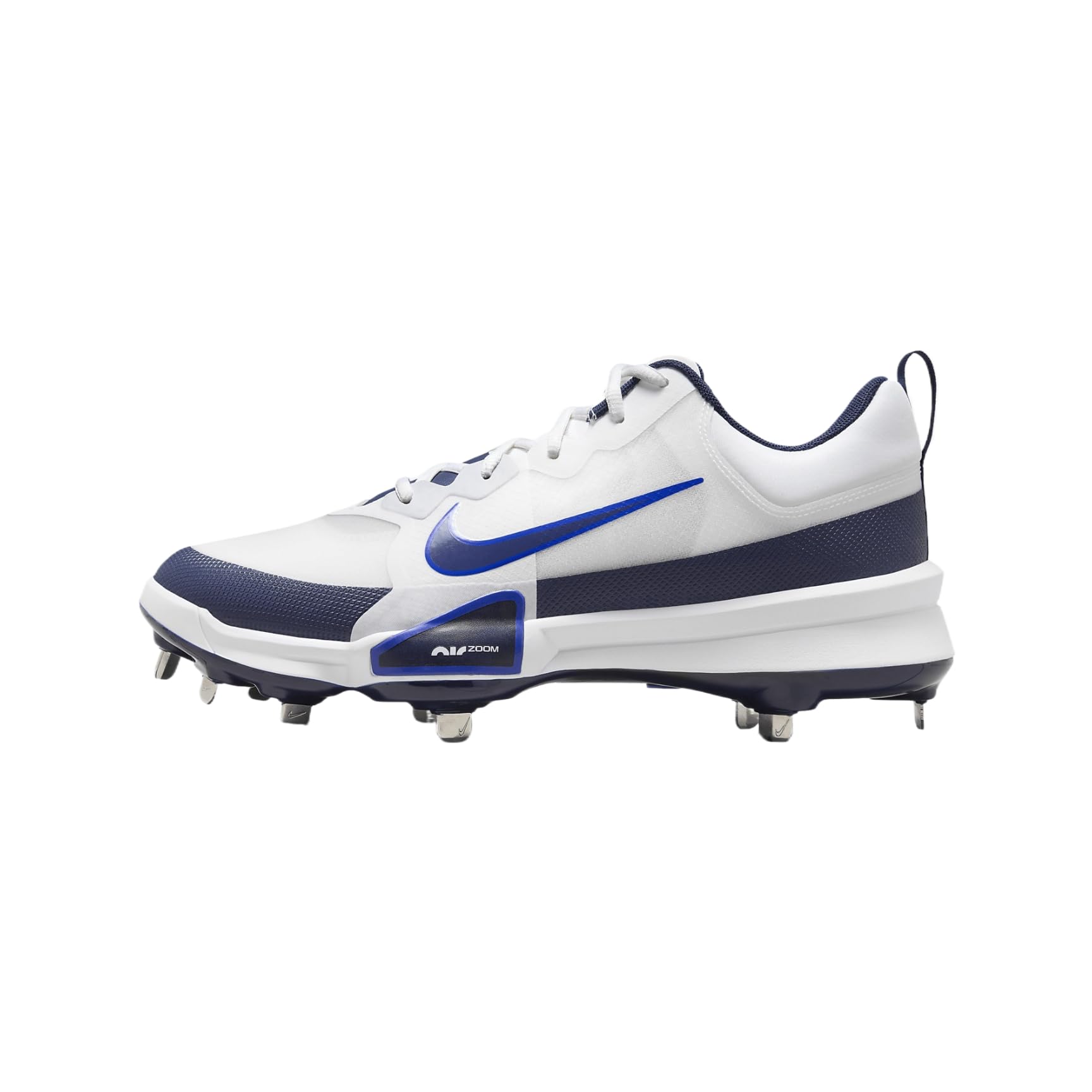 Nike Force Zoom Trout 9 Pro Baseball Cleats (FB2907-103, White/Hyper Royal/Football Grey/Midnight Navy) Size 15