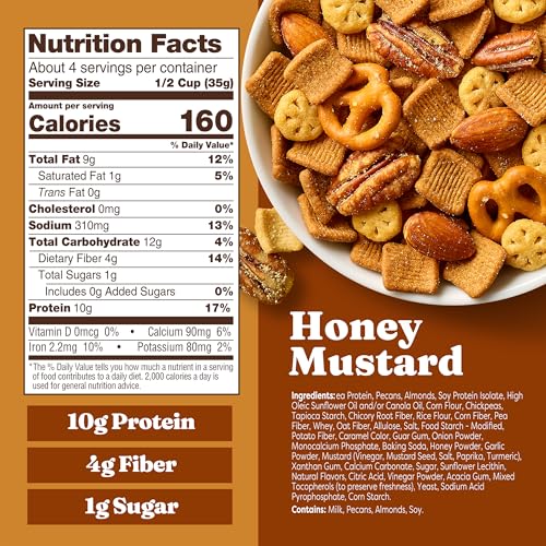Image of Catalina Crunch Protein Snack Mix, Honey Mustard, 5.25 oz Bag (Pack of 4)