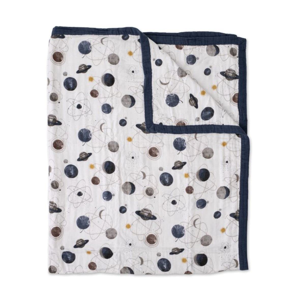 Little Unicorn Premium Quilted Throw | Super Soft, Multi-Layered Muslin XL Blanket| Great for Kids &amp; Families (Planetary)