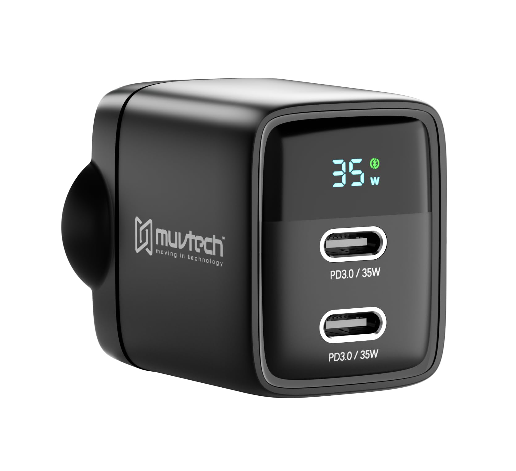 Muvtech Dual & Triple Port Fast Charging Type USB-C & USB A Charging Power Adapter, Type C Wall Charger Compatible with iPhone, Samsung Devices, Android Smartphones (PPS 35W Black) (B0CQ8NF1MD) Amazon Price History, Amazon Price Tracker