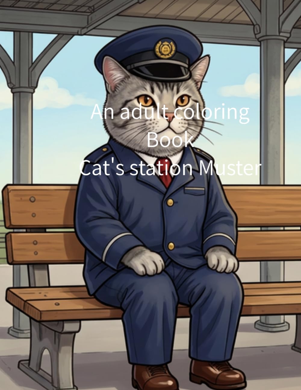 An Adult Coloring Book: Cat's station Master