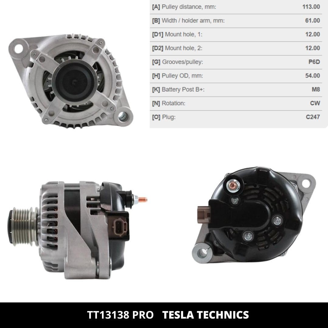 TT13138 PRO Alternatore per auto 12V 130A compatibile con FIAT. La migliore relazione qualità-prezzo. Facile installazione e garanzia.