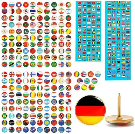 Blulu 289 Pcs Flags Push Pins for Map World Creative Push Pins National ...