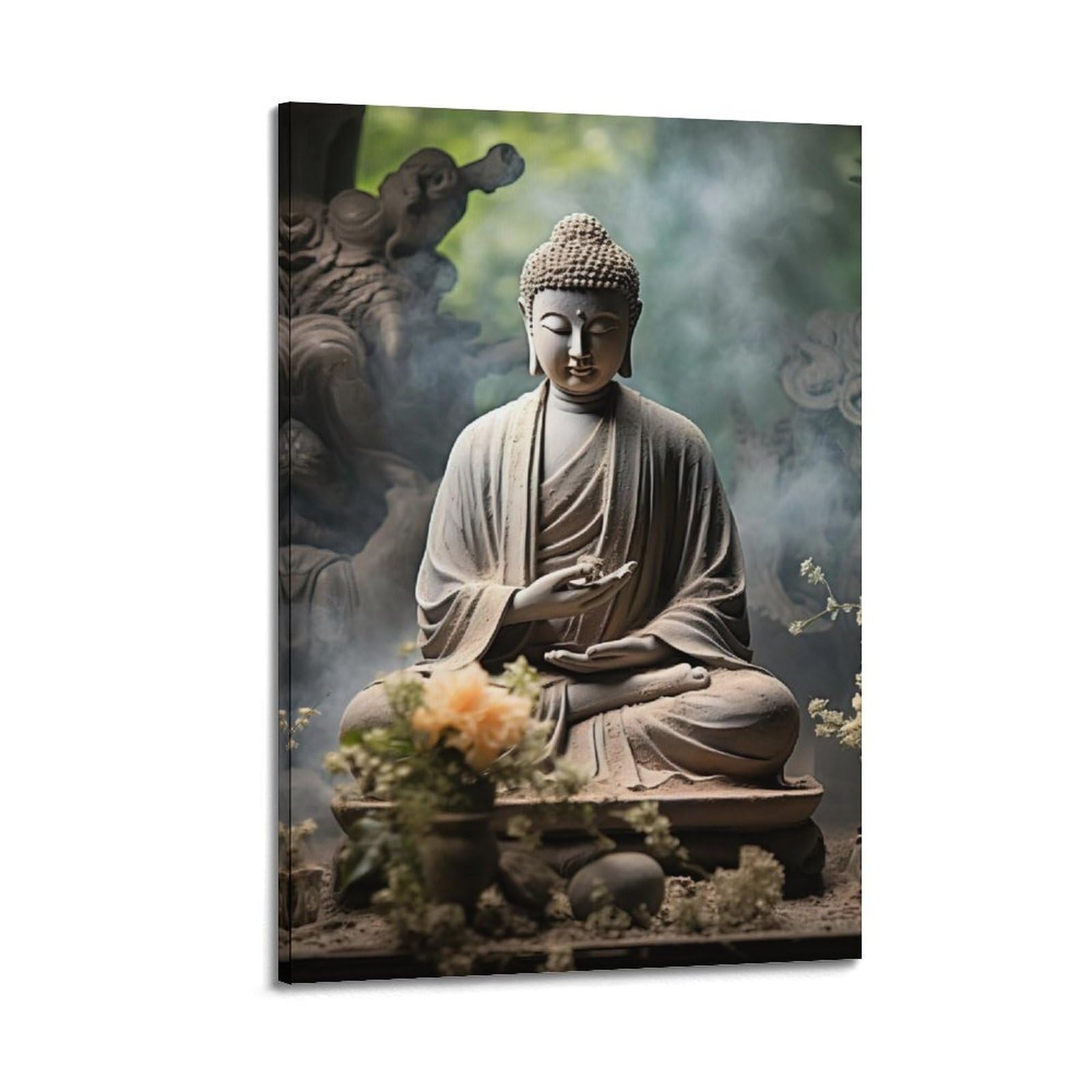 NOHYS Buddhism Poster Buddha Religious Beliefs Artwor Poster Decorative Painting Canvas Wall Posters And Art Picture Print Modern Family Bedroom Decor Posters 12x18inch(30x45cm)