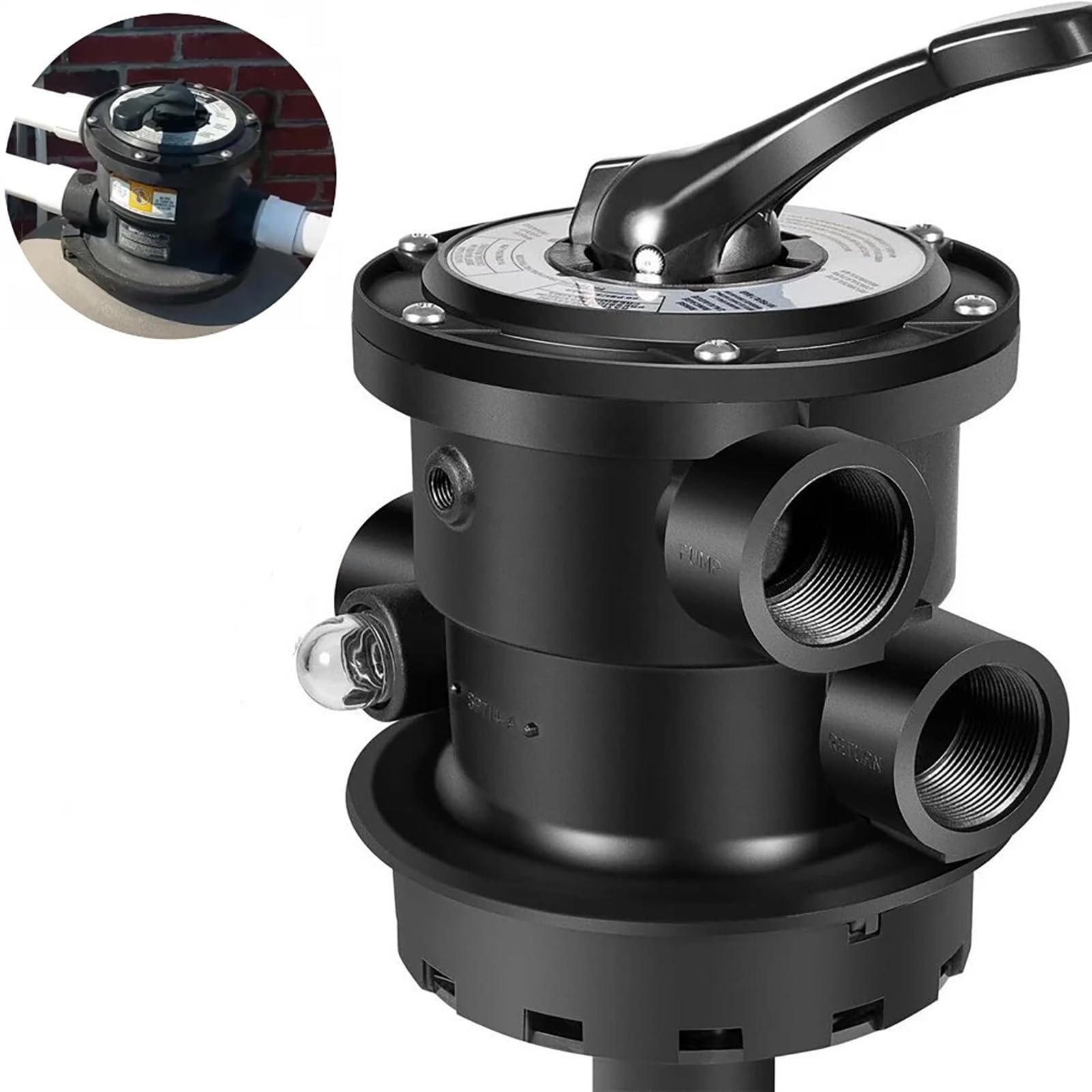 KZU SP0714T - Válvula multipuerto de montaje superior, repuesto para Hayward VariFlo, válvula de control estilo abrazadera de 1-1/2 pulgadas, 7 posiciones, para todos los filtros de arena Hayward