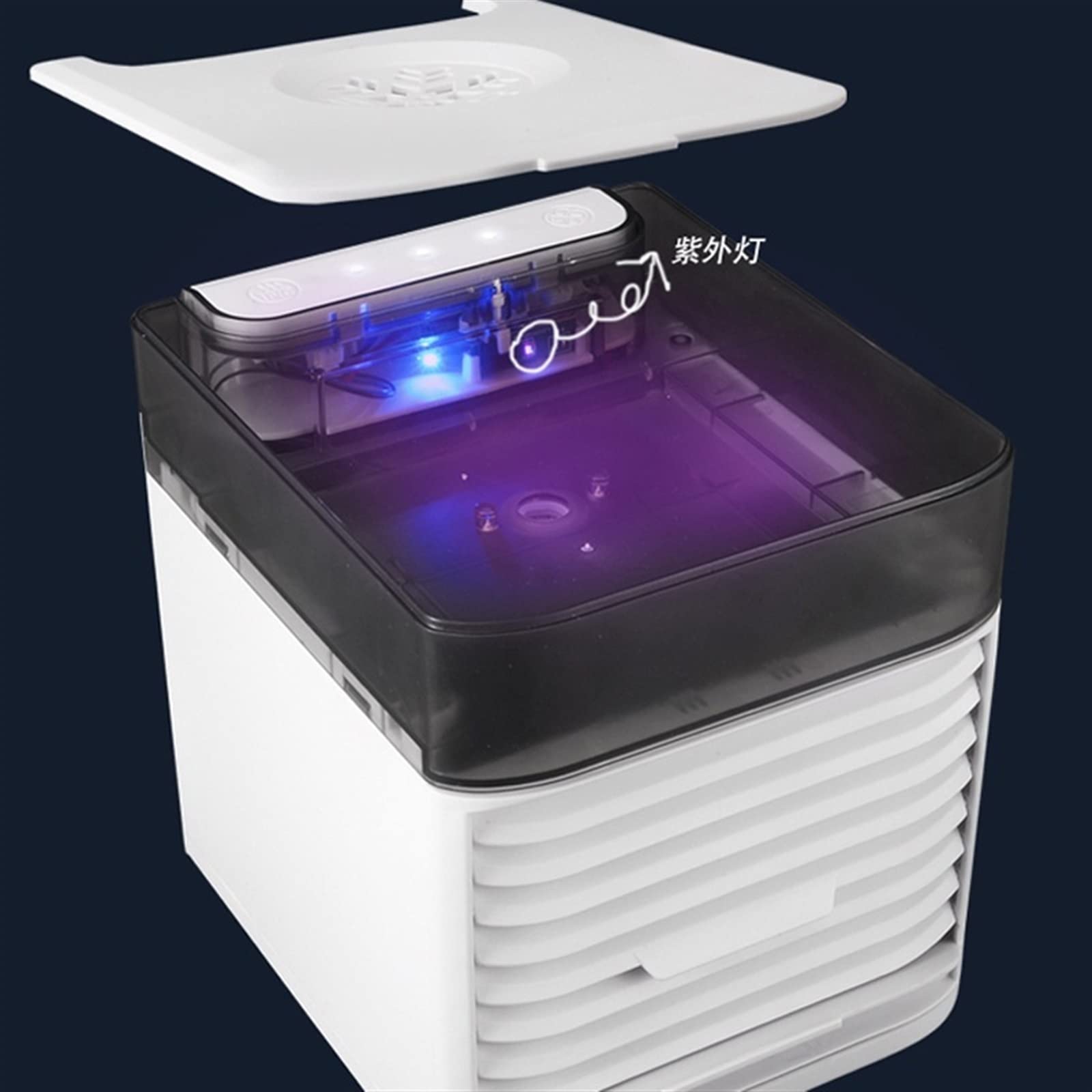 Mini aire acondicionado portátil USB, ventilador de refrigeración de escritorio, dispositivo de refrigeración eléctrico compacto para el hogar, la oficina o los viajes