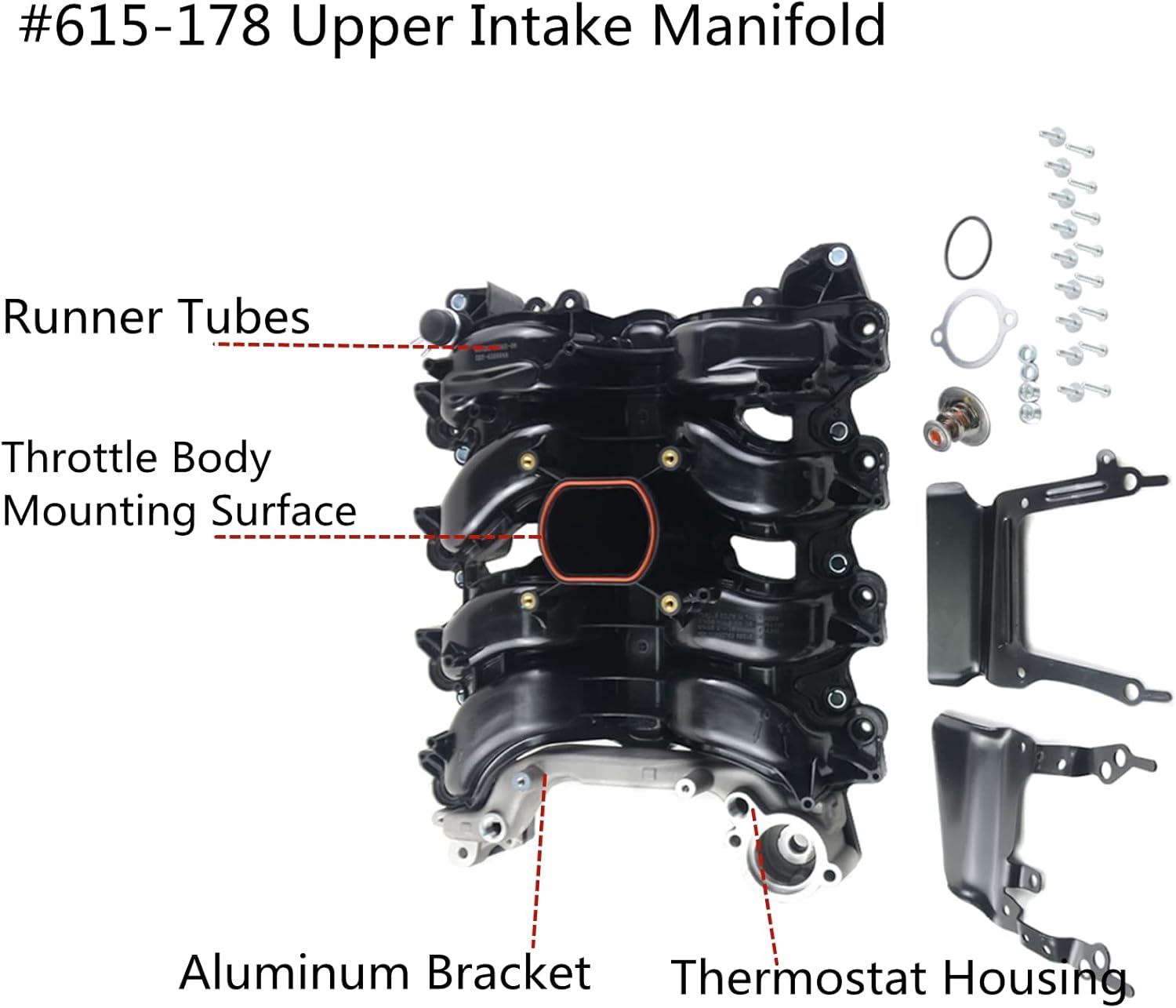 615-178 Upper Intake Manifold Replacement for Ford Crown Victoria Mus-tang Thunderbird Lincoln Town Car Grand Marquis 4.6L V8 SOHC 1996-2000 F8AZ9424CA F8AZ9424BC