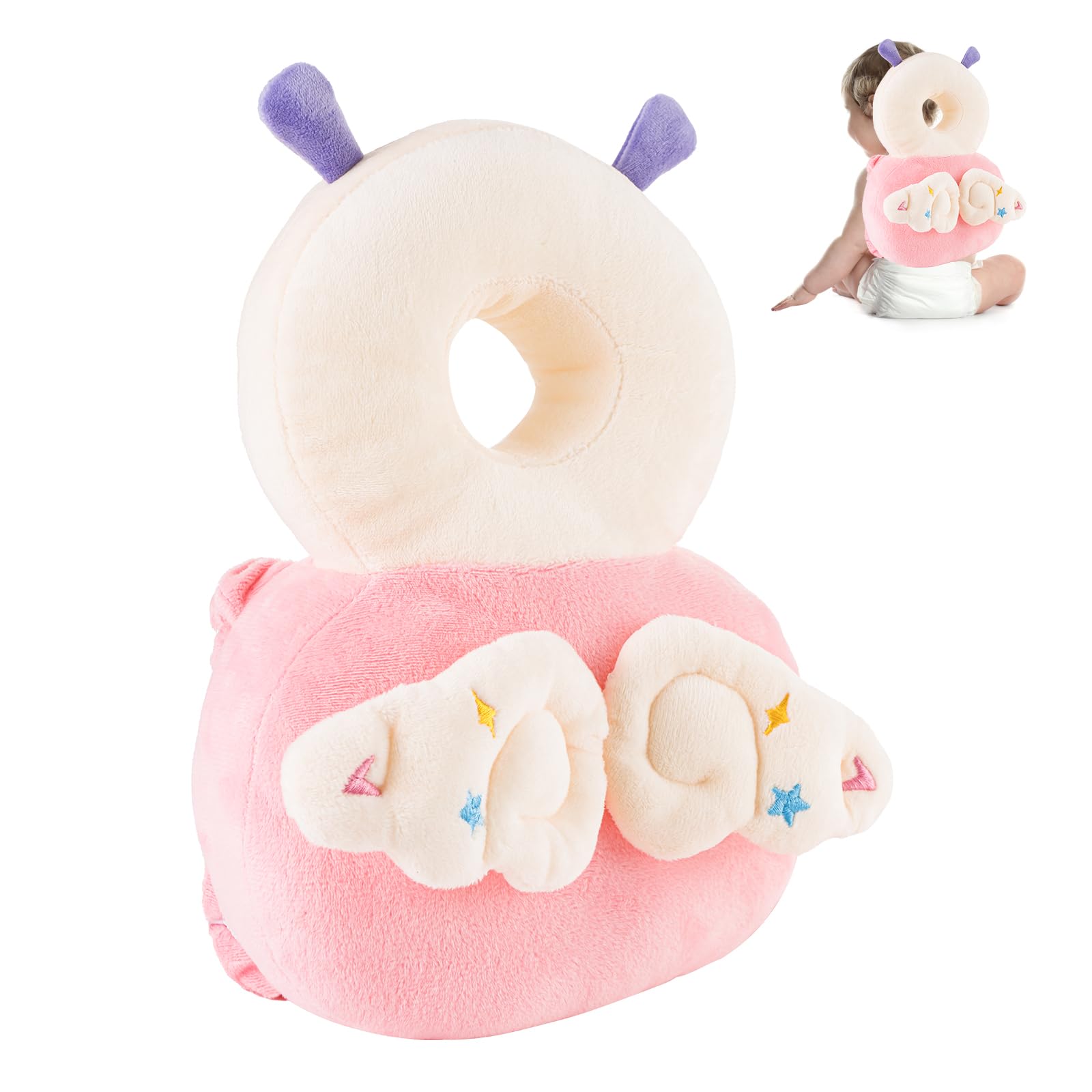 Newvenper Toddler Head Protector Padded Backpack Elasticated Carrier Wear (Fairy, Pink), Pink2