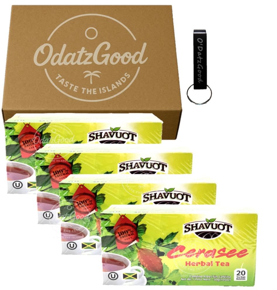 Shavuot Jamaican Cerasee Tea 20 Tea Bags Pack of 4 Packaged w/ODatzGood