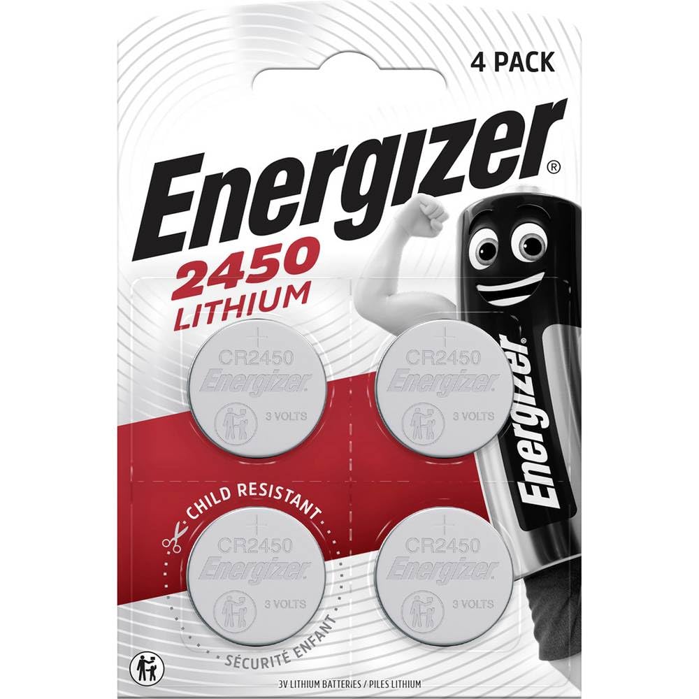 Energizer Lot de 4 Piles Bouton CR 2450 3 V 620 mAh Lithium