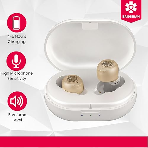 Miniatura 4 de Amplificador auditivo inteligente, mini auriculares para mayor claridad de sonido, reducción de ruido y comodidad, color blanco