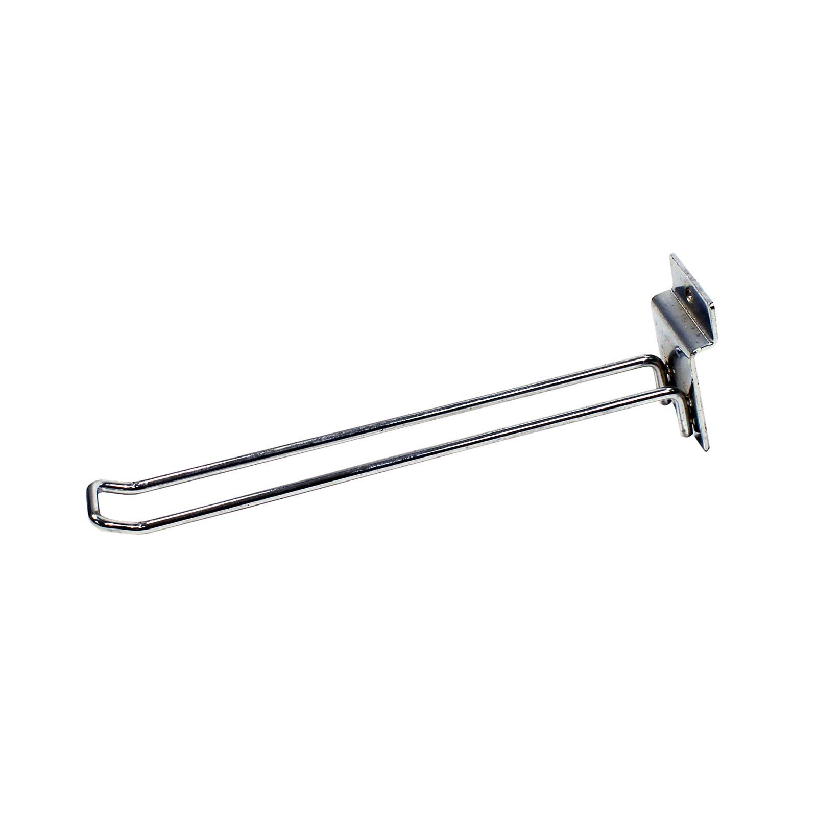Slatwall Chrome Euro Hooks (Double Arm) Shop Fittings Hanger Display - Pack of 25 (8"/200mm)