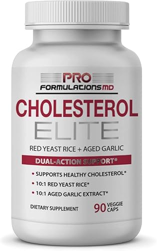Cholesterol Elite - Soporte de doble acción para colesterol - 90 vcaps - alimentado por el arroz rojo de levadura (101) y el extracto de ajos