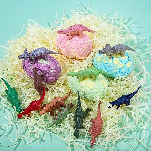 Pagezol 6PCS Large Bath Bombs for Kids with Surprise Dinosaurs Toys Inside, Natural Bath Bombs Gift Set, Handmade Spa Colorful Fizzy Bubble Bath Bombs, Birthday Christmas Easter Gift for Girls Boys - Image 6