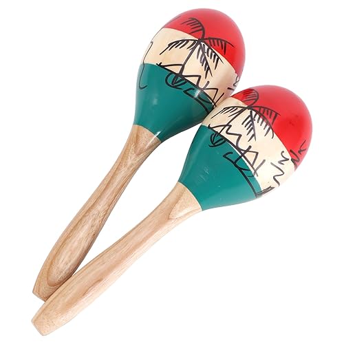 Gnvop 2 Pcs 9.6-in Maracas for Adults, Colorful Wooden Maracas, Hand Musical Instruments with Clear Rhythm, Suitable Parties, Festivals and Music Education
