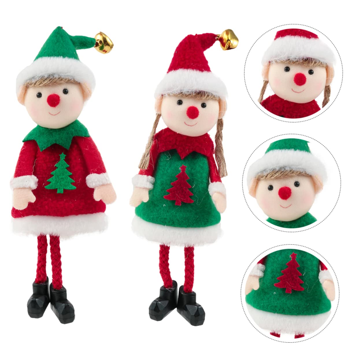 Zerodeko 5 Juegos Colgante De Árbol De Navidad con Pantalla Doble Única para Niña Modelo De Decoración Joyería Cordón para Colgar Lámpara De Techo Figuras Adorno Navideño 2 Piezas * 5