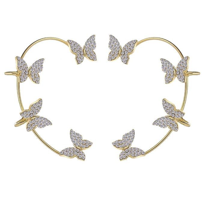 Shining Diva butterfly ear cuff