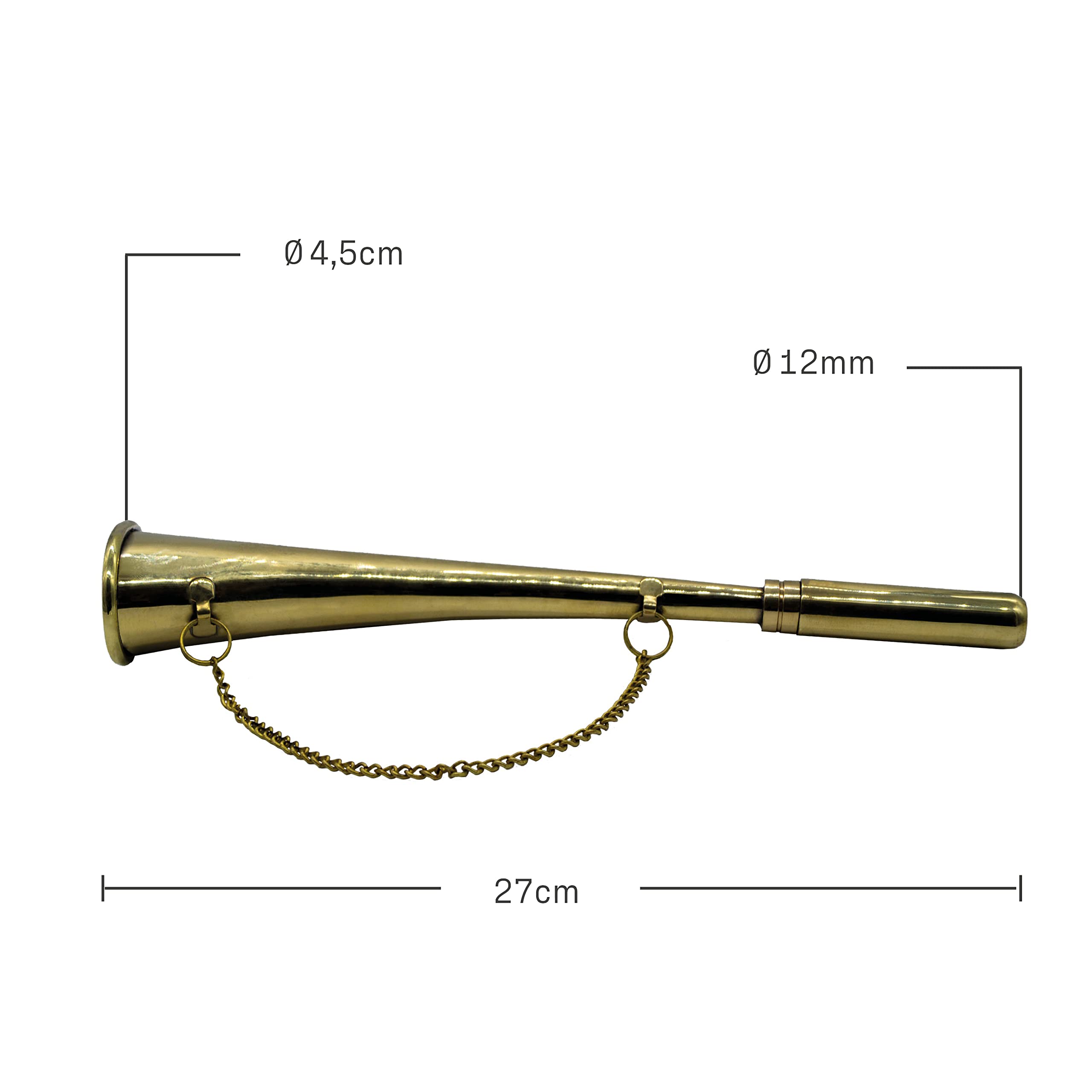 Sprenger Signalhorn gebogen - Messing