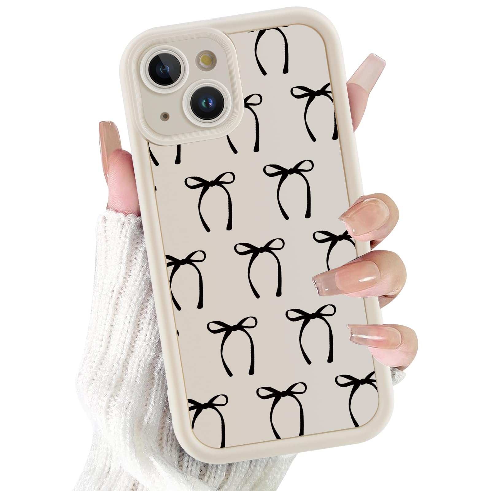Coiwxmoi 2 Pezzi Cover per iPhone 14 Plus, Silicone Custodia con Fiori Disegni Aesthetic Flower Motivo Custodia Valentin Valentinstag, Antiurto Case