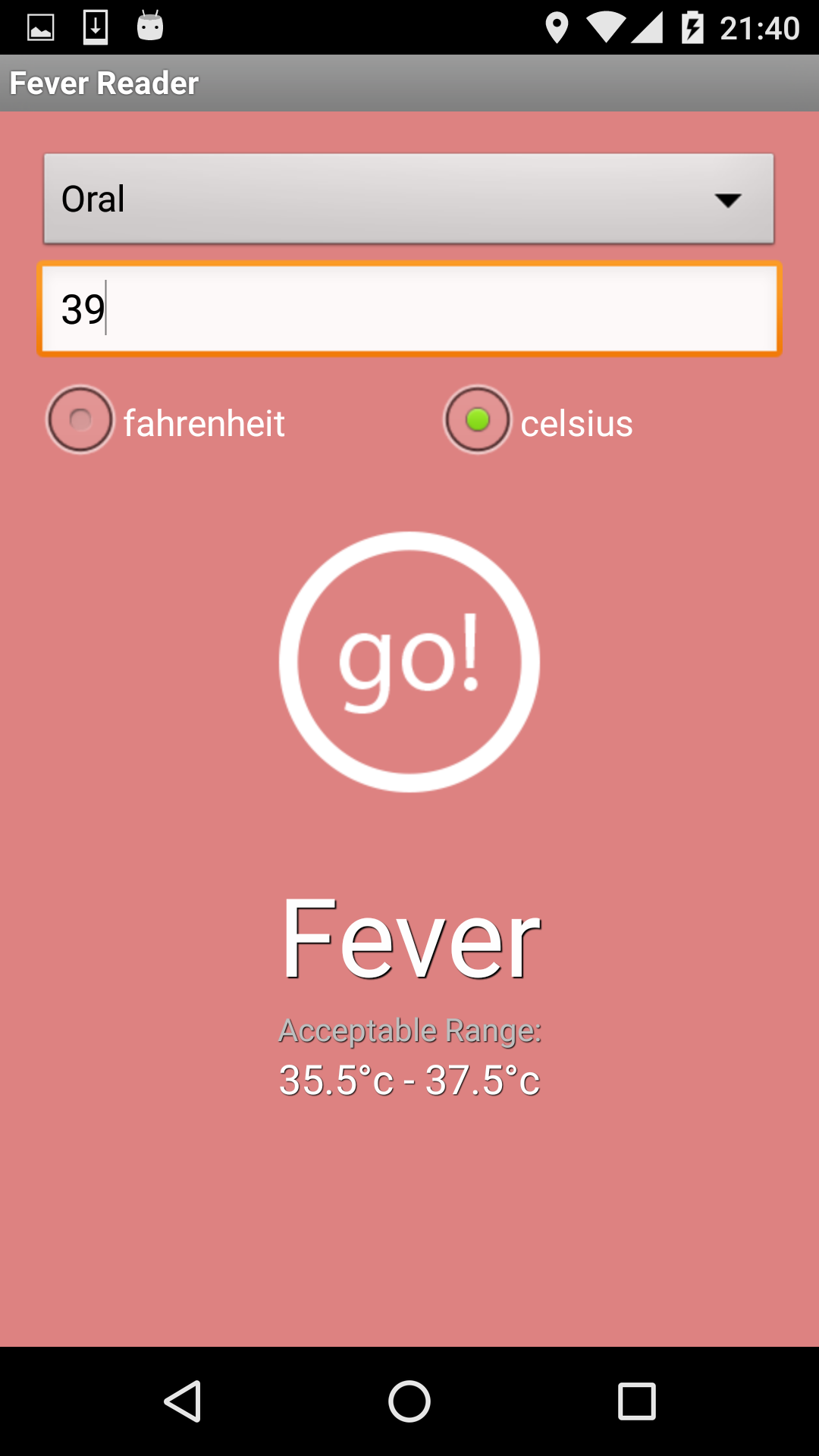 Fever Reader thermometer app App on Amazon Appstore