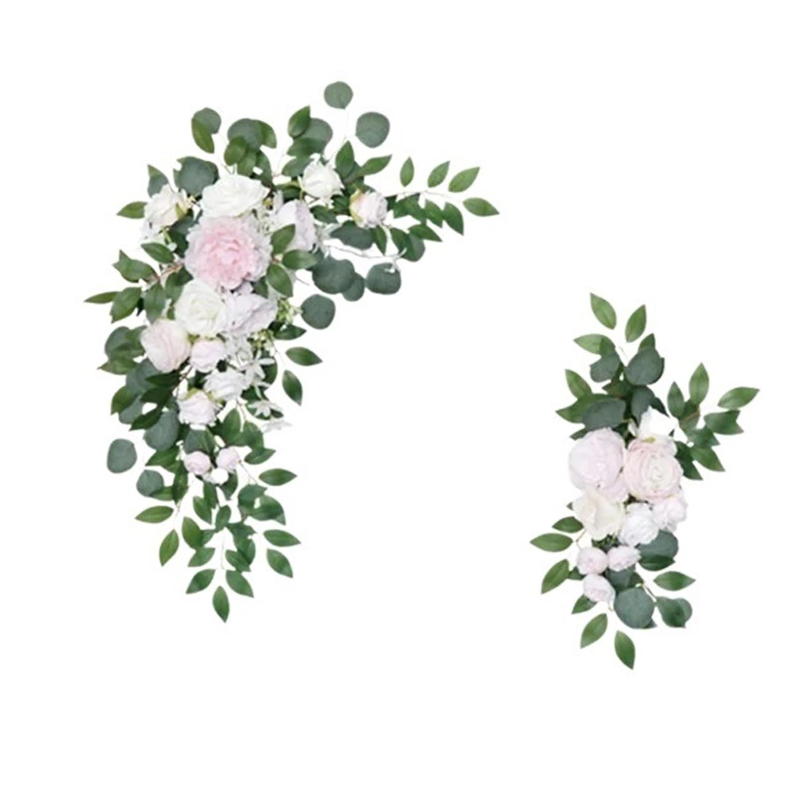 EKalgretrA Flower Arch 2pcs Artificial Wedding Arch Flowers Rose Party Garland Ceremony Flower Backdrop Decoration Fake(A)