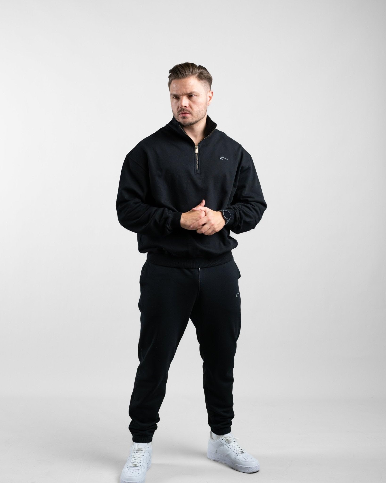 ATHLETIC AESTHETICS Essential Oversize Half Zip Pullover Sweatshirt für Herren & Gym Fitness-Sweater Bodybuilding Sport & Fitness Hoodie